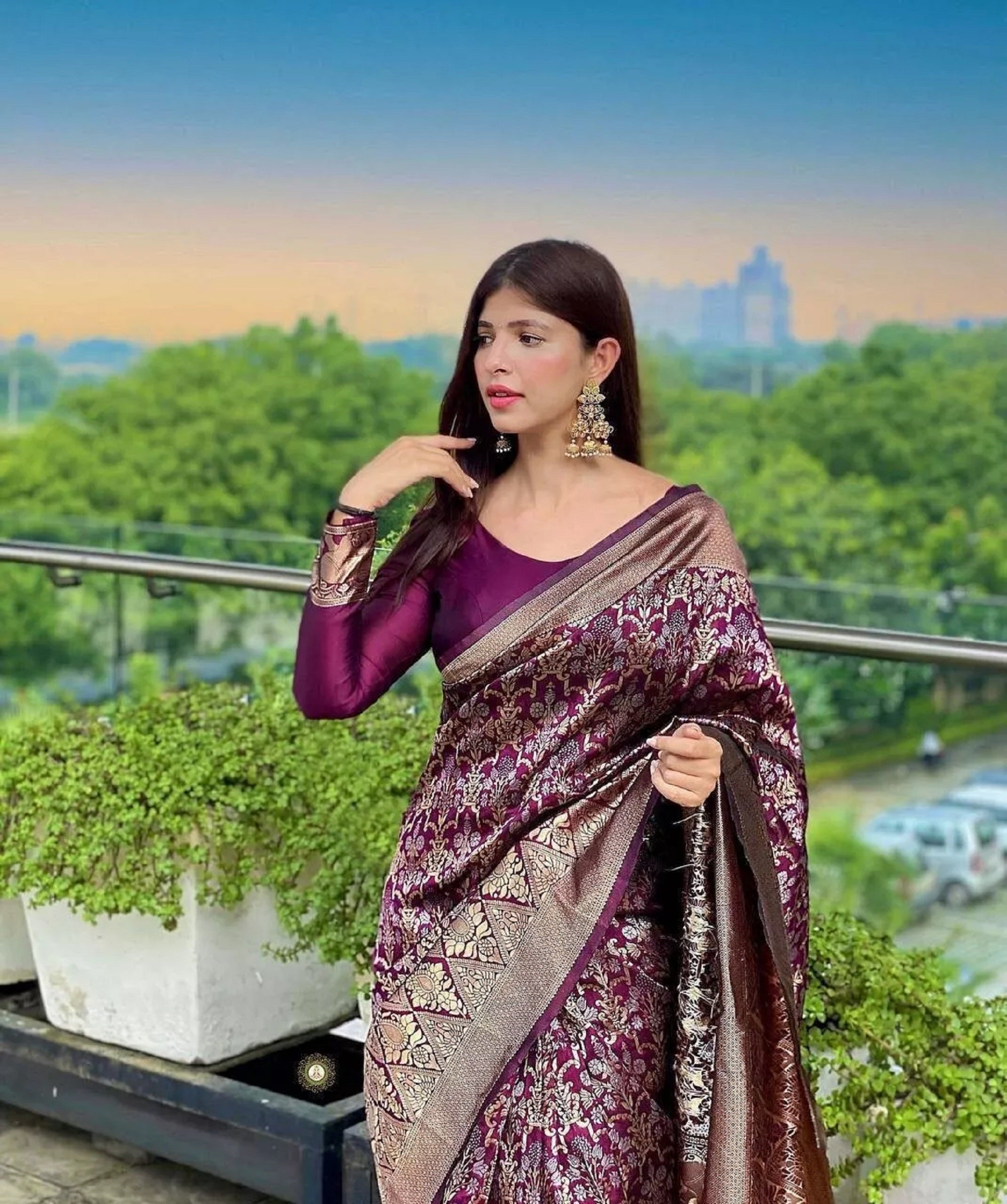 Banarasi Soft Silk Saree With Blouse image 2