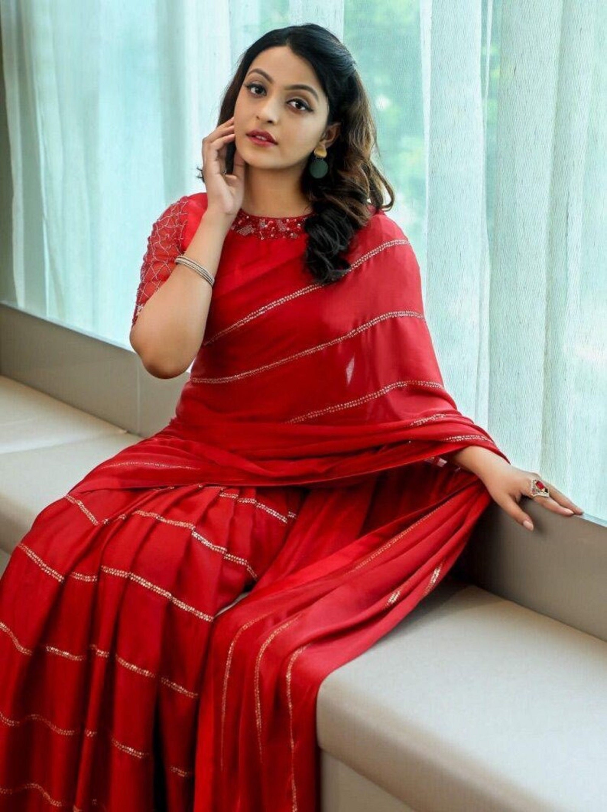 Women's Heavy Rangoli Silk saree with Embroidery Thread Work On Blouse Piece image 2