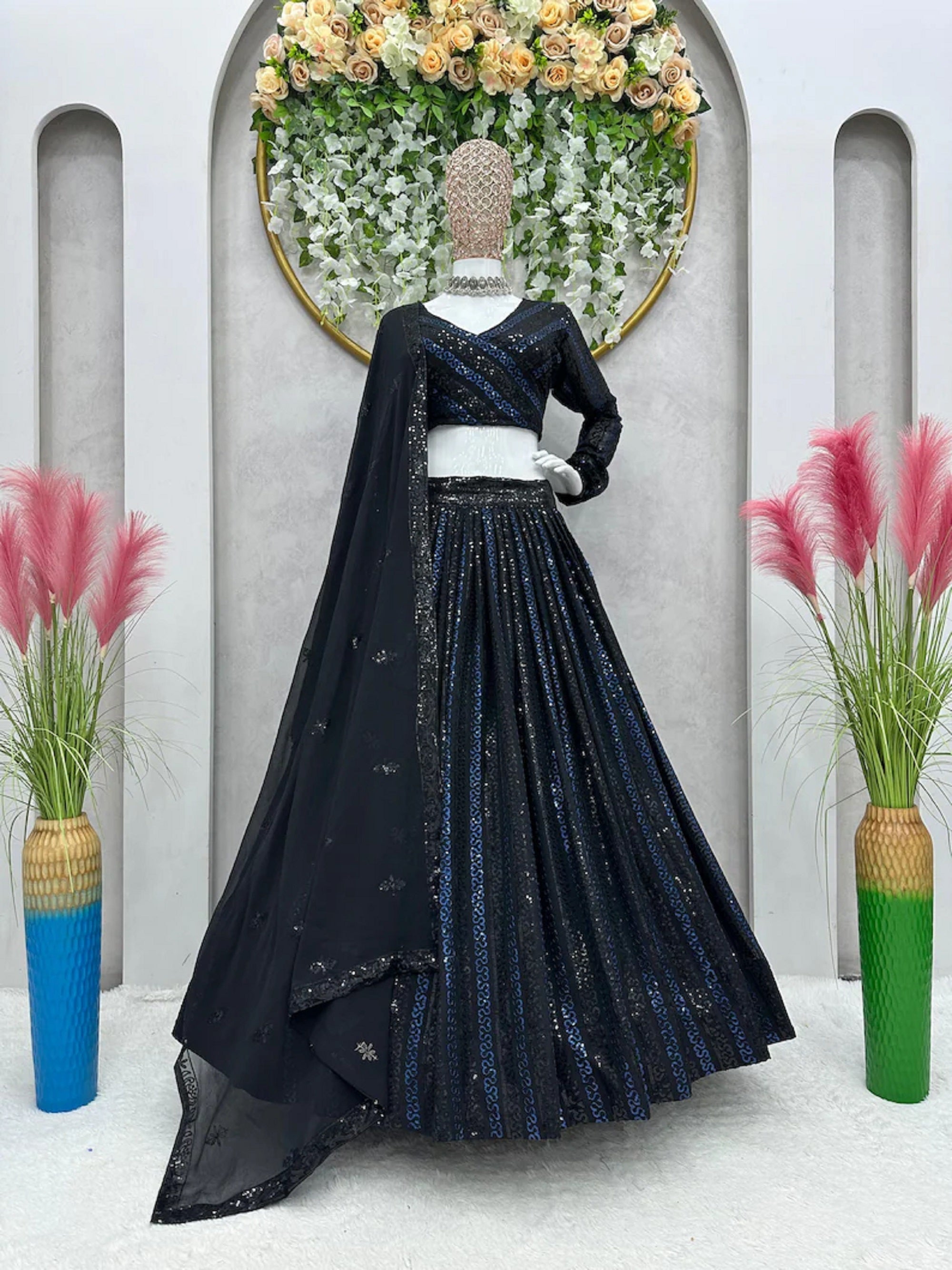 Women Faux Georgette Lehenga Choli With Dupatta image 2