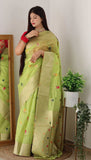 Women's Soft organza Saree With Blouse image 1