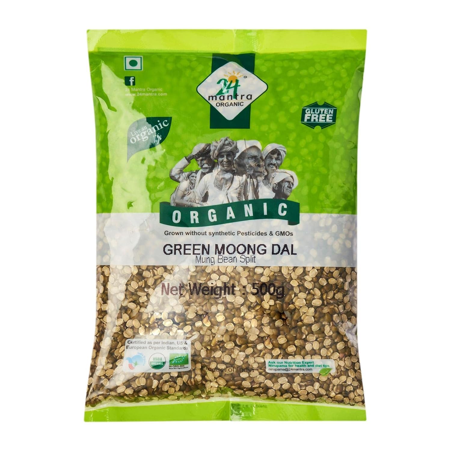 24 Mantra Organic Green Split Moong Dal - 500 gm image 2
