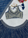 Blue Fox Georgette Sequence Work Lehenga image 2