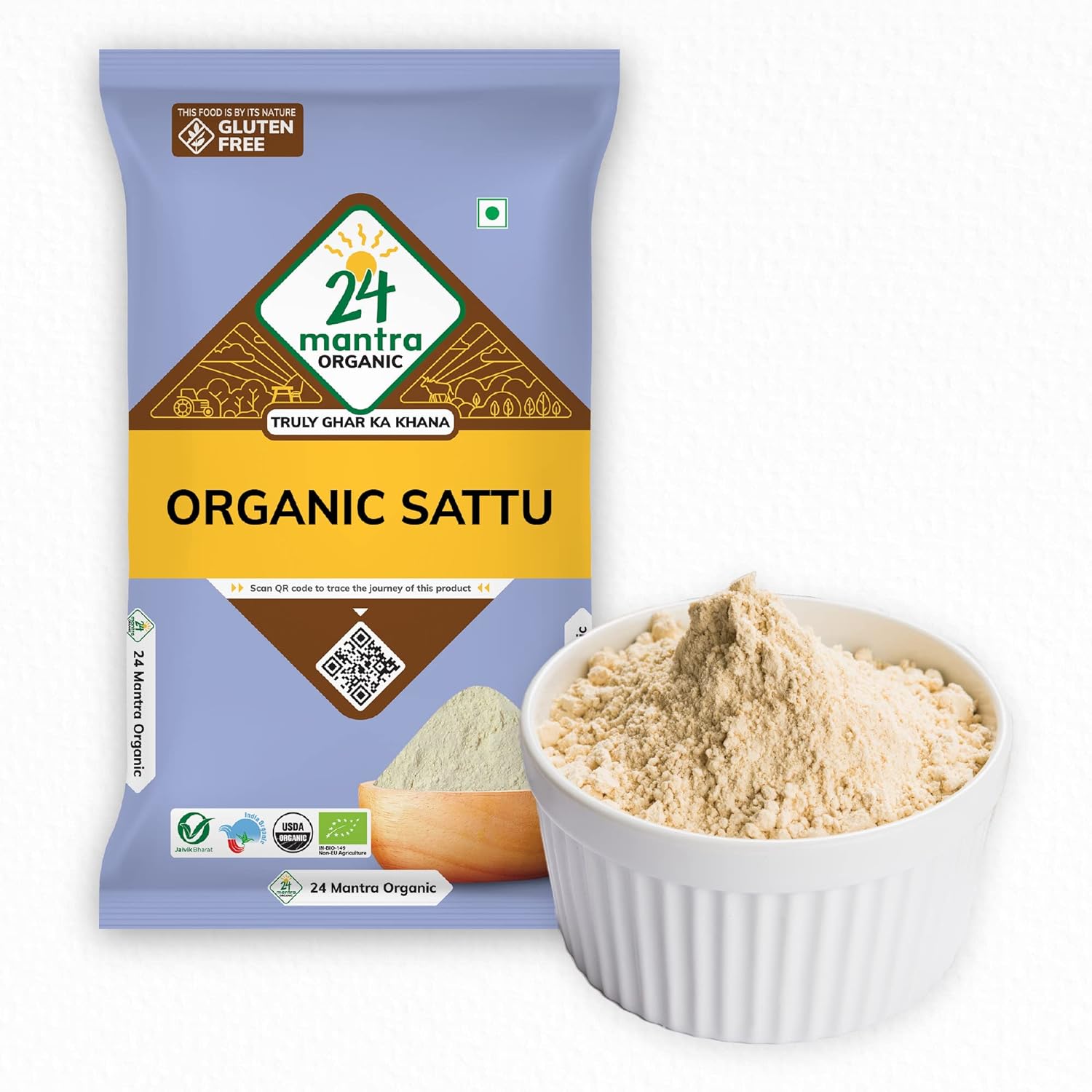 24 Mantra Organic Sattu Atta - 500 gm image 2