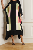 Black Soft Silk Crepe Kaftan, Caftan For Women's image 1