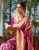 Banarasi Soft Silk Saree With Blouse image 2