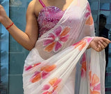 Smooth Georgette With Sequence Work  Saree & Blouse image 2