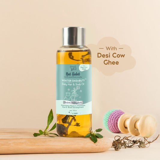 Nat Habit Winter Baby Scalp & Hair Oil Brahmi Matsyakshi DASABUTI - 110 ml image 1