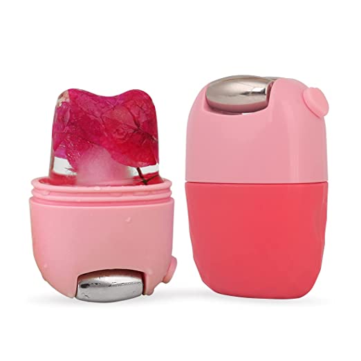 Vasu Facial Ice Massager for Face Eyes & Neck (Pink) - 2 in 1 Ice Roller & Face Roller - 110 gms image 1