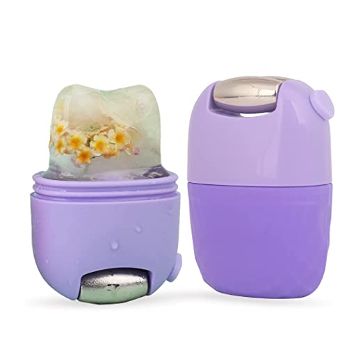 Vasu Facial Ice Massager for Face Eyes & Neck (Purple) - 2 in 1 Ice Roller & Face Roller - 110 gms image 1