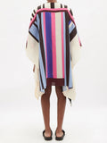 Boat Neck Stripe Print Mini Kaftan Dress J5649 image 4