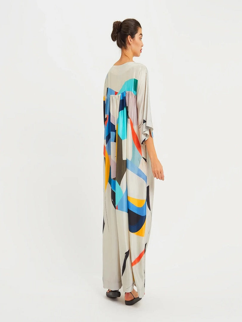 Women Casual Wear Long Rayon Cotton Maxi Dress J5767 image 3