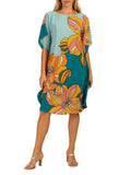 Lounge Wear Floral Printed Knee Length Soft Silk Crepe Kaftan Top J5780 image 3