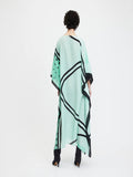 Beach Wear Sea Green Shaded Dot Printed Style Women French Moss Kaftan J5686 image 3