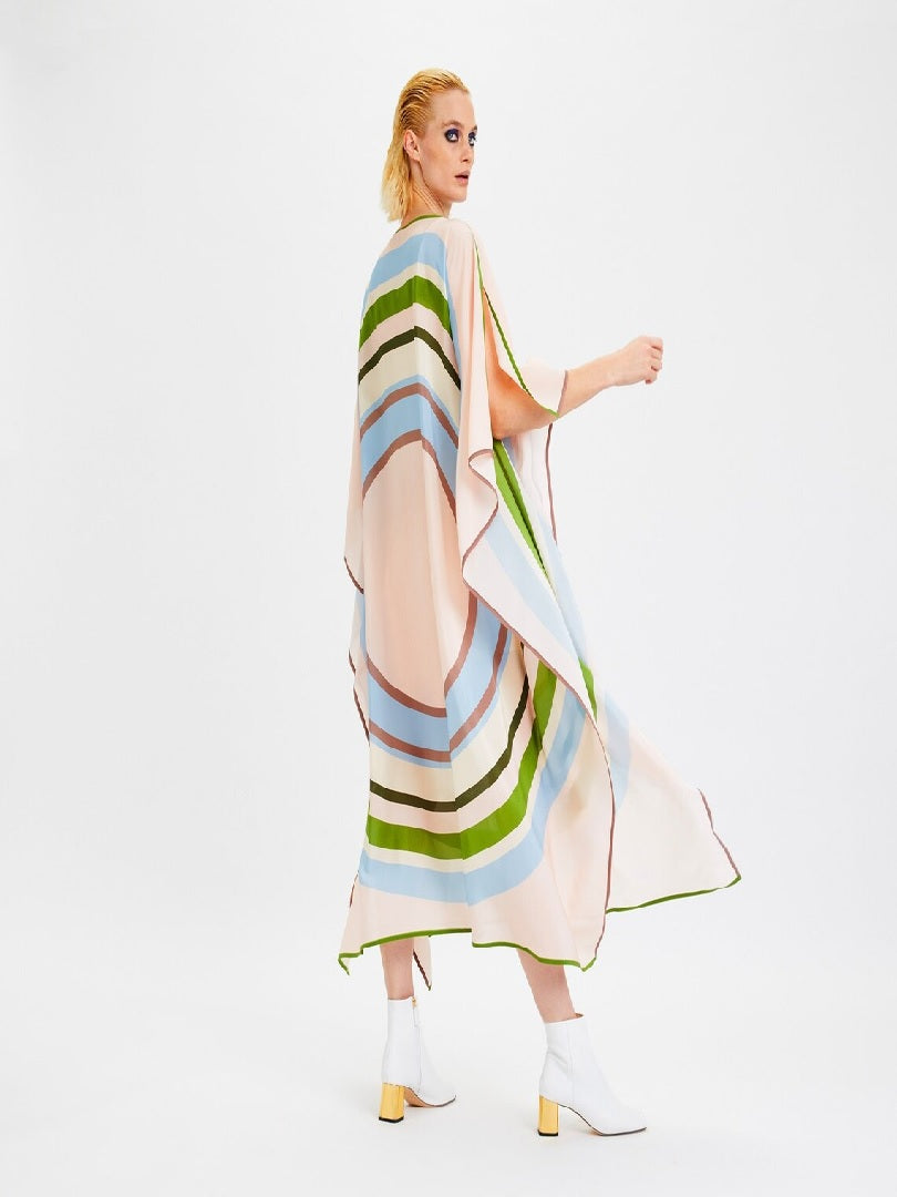 Casual Wear Circular Printed Silk Crepe Kaftan For Women J5687 image 3