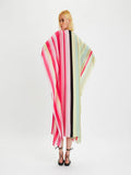 Silk Crepe Stripe Printed Kaftan Top J5688 image 3