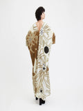 V-Neck Belted Floral Printed French Moss Kaftan For Women J5690 image 3