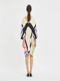 Home Wear Belt Style Printed Soft Satin Silk Short Kaftan J5696 image 4