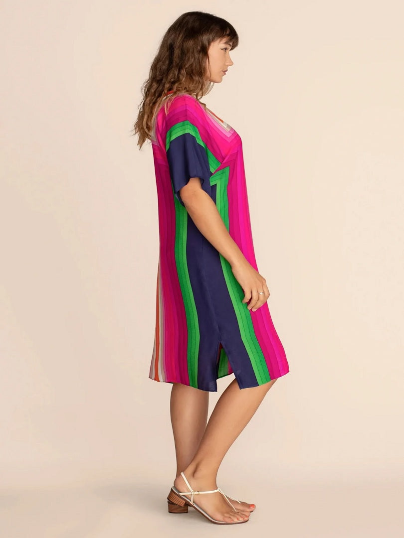 Western Short Silk Crepe Kaftan Dress J5705 image 3
