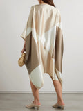 Soft Satin Silk Belt Style V-Neck Style Short Kaftan For Luxury Wear J5709 image 3