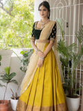 Kanjivaram Silk Half Saree Lehenga With Velvet Blouse South India Lehenga Choli image 2