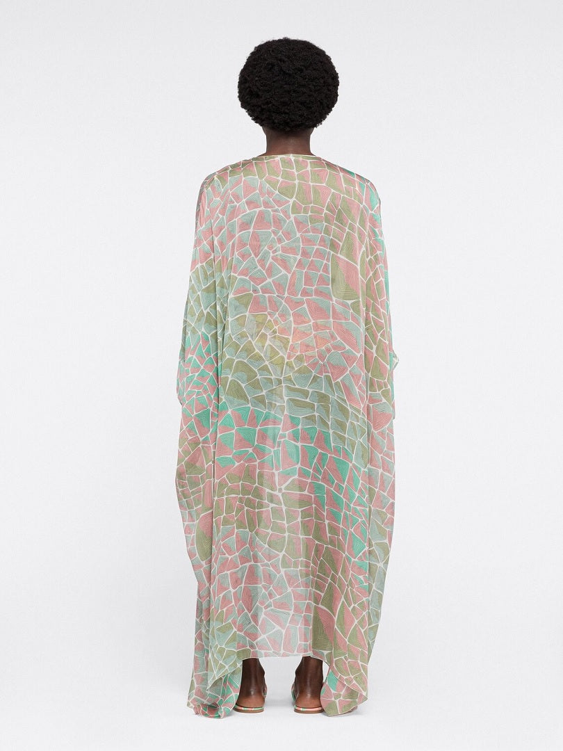 Georgette Animal Printed Beach Cover up Women Kaftan J5674 image 3