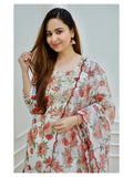 Multi Color Flower Printed Dress For Women & Girls Wear Top Bottom Dupatta Shalwar Suit AK image 3