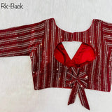 Faux Georgette With Zari Sequence Work Ready made Blouse 14-RK1 image 2