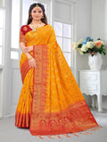 Soft Banarsi Silk Pure Golden Jari Design Work Saree image 4