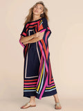 Calf Length Boat Neck Style Satin Silk Modest Wear Printed Kaftan J5625 image 3
