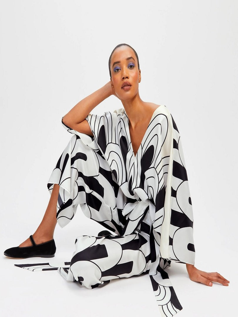 Women's V-Neck Belt Style Printed Co ord Set Top+Plazzo J5684 image 2