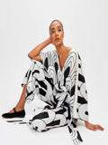 Women's V-Neck Belt Style Printed Co ord Set Top+Plazzo J5684 image 2