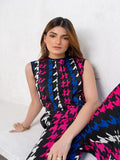 Party Wear Printed Korean Jumpsuit With Pockets J5715 image 3