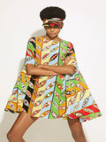 Umbrella Short Printed Korean Kaftan Free Size J5719 image 4