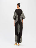 Poly Rayon Cotton Black Color Maxi Dress Kaftan J5755 image 2