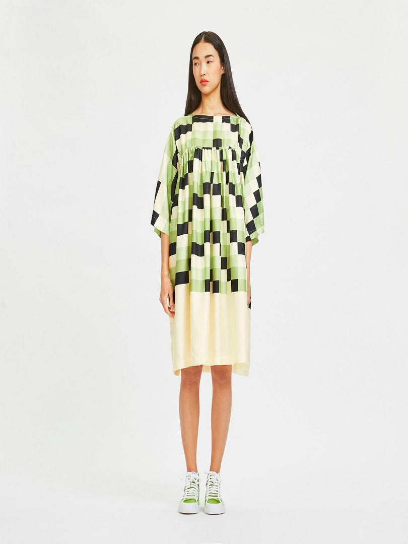 Checked Printed Women Short Maxi Top Party Wear Dress J5756 image 4