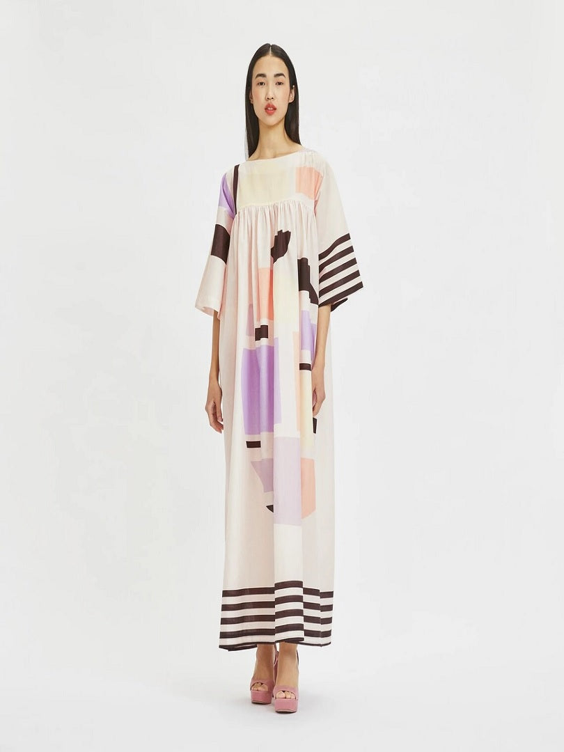 New Fancy Printed Poly Rayon Cotton Long Maxi Dress Kaftans Collection J5757 image 4