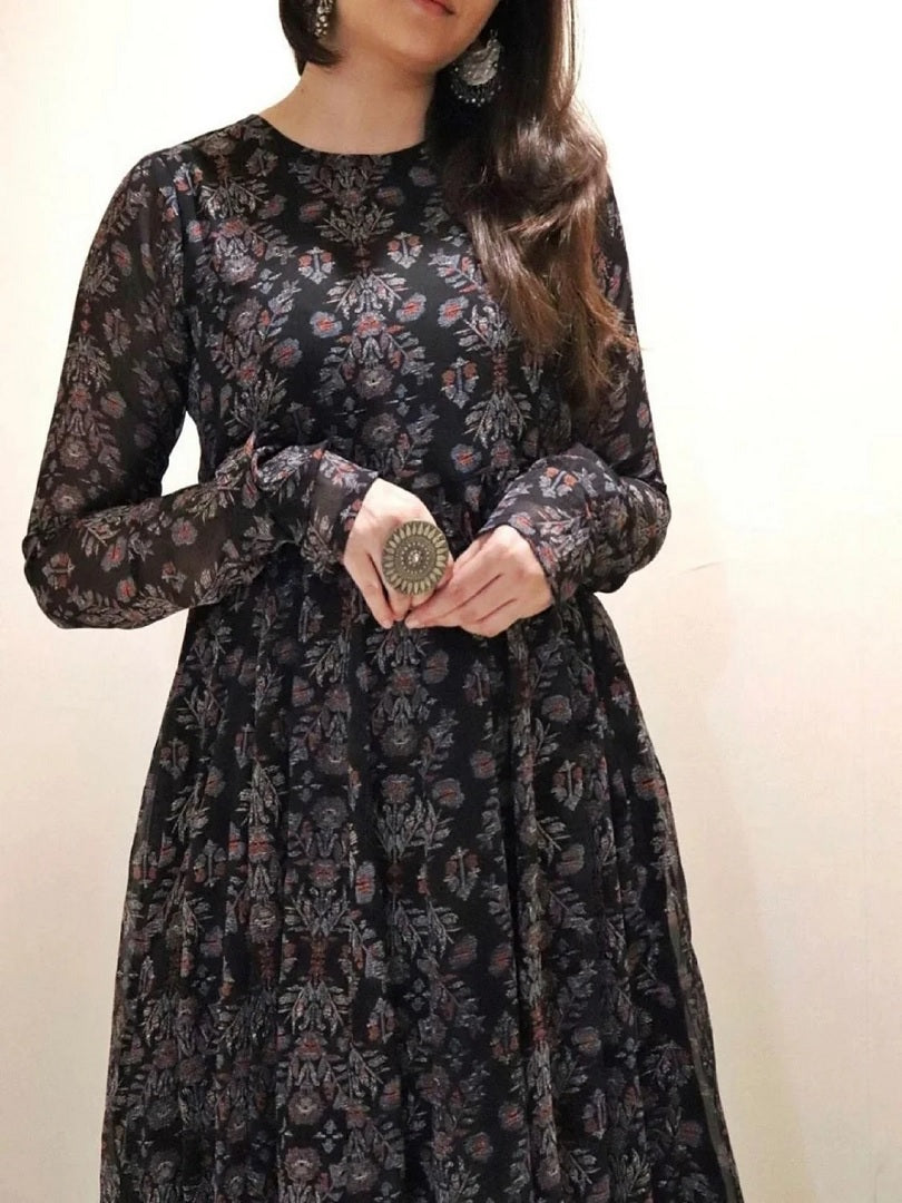 Indian Women Georgette Anarkali Kurti Readymade Fancy Dress SV image 3
