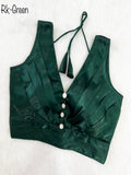 Fancy Party Wear Pleated Pattern Blouse image 3