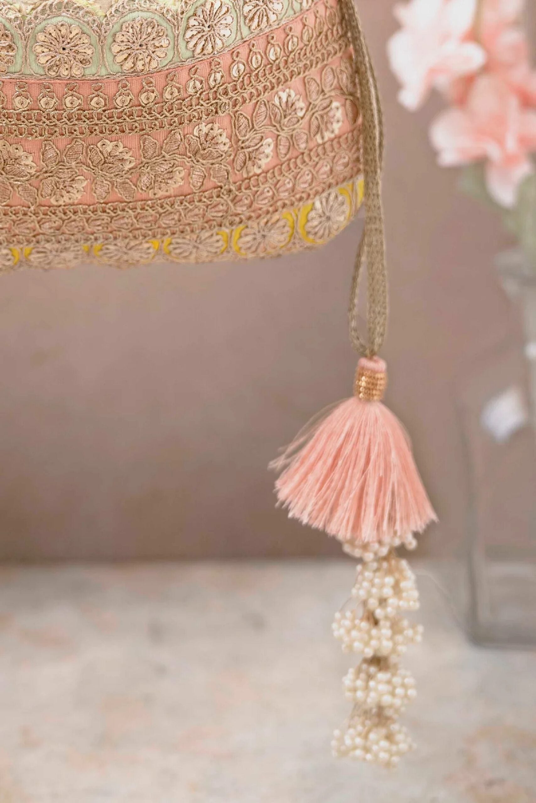 Antique Multicolor Embroidered Potli bag image 3