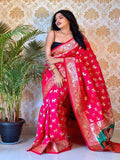 Banarasi Silk Pure Zari Golden Weaving Rich Pallu Saree image 3