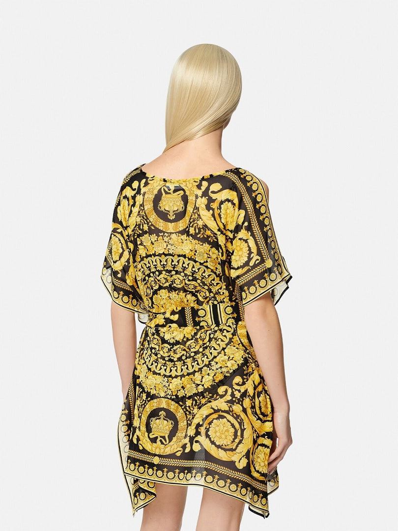 Exclusive Georgette Gold Printed Stylish Women Short Kaftan (Free Size) J5763 image 2