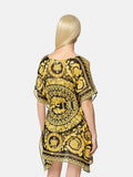 Exclusive Georgette Gold Printed Stylish Women Short Kaftan (Free Size) J5763 image 2