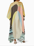 Beachwear Printed Soft Satin Silk Kaftan Top Dress For Women J5683 image 2