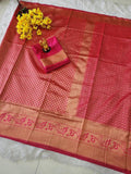 Pink Color Lichi Silk Saree with Unstitched Blouse image 3