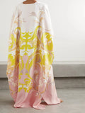 V Neck Style Printed Satin Silk Kaftan For Women J5623 image 3
