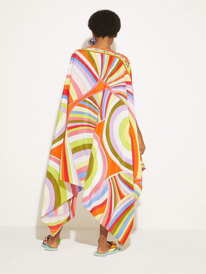 Korean BSY Circular Printed Short Kaftan Top J5720 image 2