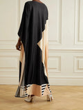 Women Long Ankle Length Satin Silk Printed Kaftan J5589 image 3