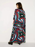 Women's Silk Crepe Kaftan Long Printed Caftan Dress J5721 image 2