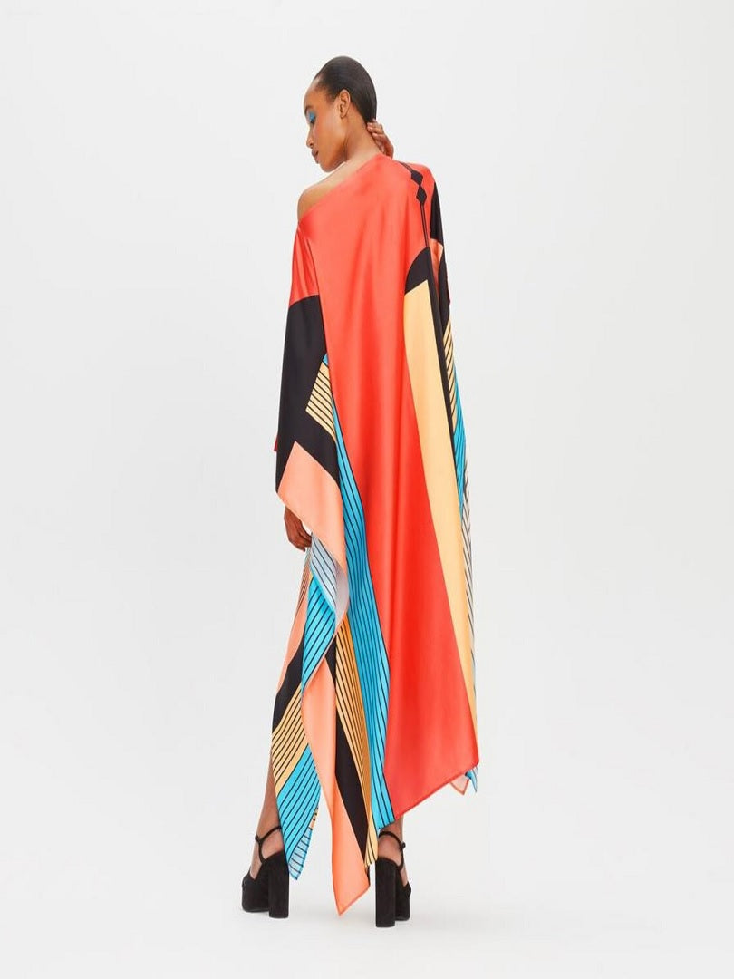 Women Printed Fancy Soft Satin Silk Kaftan J5628 image 3