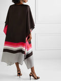 Free Size Calf Length Women Printed Casual Wear Satin Silk Tunic Kaftan J5581 image 3